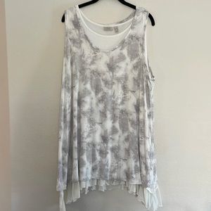 LOGO Layers by Lori Goldstein Set of 2 Tie-Dye & Solid Knit Tank Tops